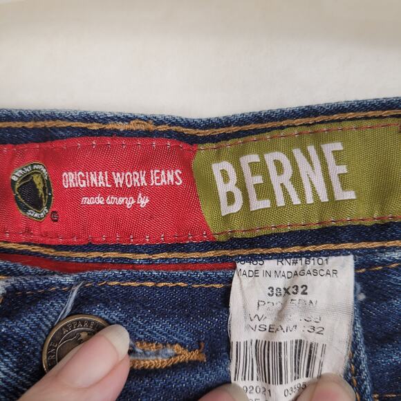 Berne Original Work Jeans fully flannel lined size 38x32 Workwear Warm Outdoors - Picture 3 of 9